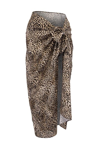 Trendyol Collection Leopard Printed Li Woven Midi Beach Pareo Tbess26Pr00008