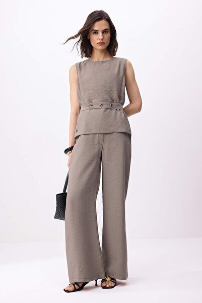 Trendyol Kollektion Nerz-Modal-Webstoff Unterteil - Oberteil Set TWOSS26AU00102