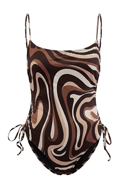 Trendyol Collection Costum de baie brazilian cu cu imprimeu abstract tuneluri...