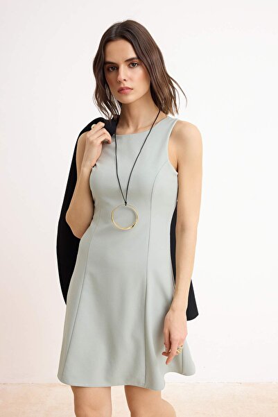 Συλλογή Trendyol Φούστα Mint Με βολάν με χοντρά λουράκια κοντό / Μίνι Ελαστικ...