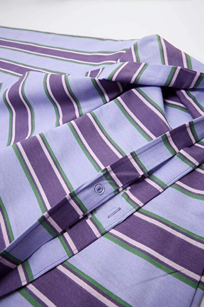 TRENDYOLMİLLA HOME Set husă de pilotă dublă, ușor de călcat, cu dungi și cear...