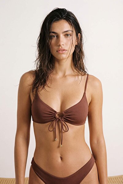 Trendyol Kollektion Braune Bralette mit Cut-Out-Detail aus LYCRA ®   XTRA LIF...