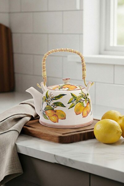 TRENDYOLMİLLA HOME Керамична чайник с лимонов мотив 750 мл TPHSS26ML00002
