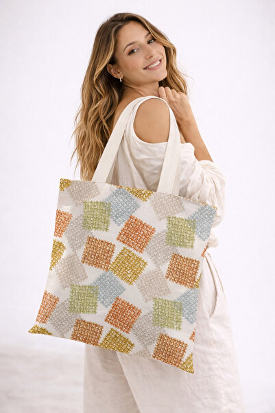 AYSHOME Geantă de cumpărături de plajă din pânză, lavabilă, cu fermoar, cu as...