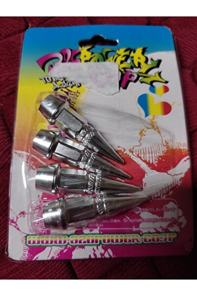 SS Oto MERMİ Sibop Kapağı (5 CM_)UCU SİVRİ Sibop Kapağı METAL 4 Lü KROM RENK