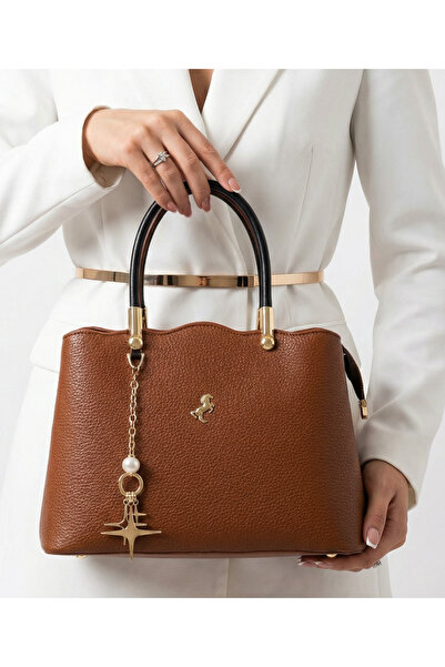 Çanta Trend Miami Polo Clup Faux Leather Women's Bag with Shoulder and Hand S...