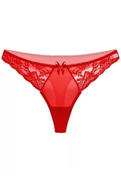 Genel Markalar Büyük Beden Kırmızı Fantezi String Bato Külot