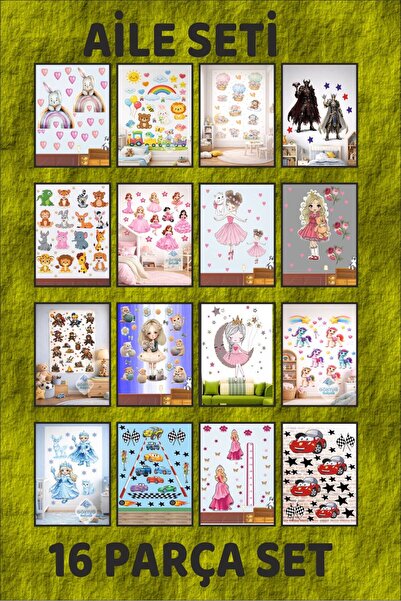 Family Size Sticker Set 16pcs