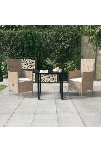 Concept Set mobilier de grădină, cu perne, 3 piese, bej