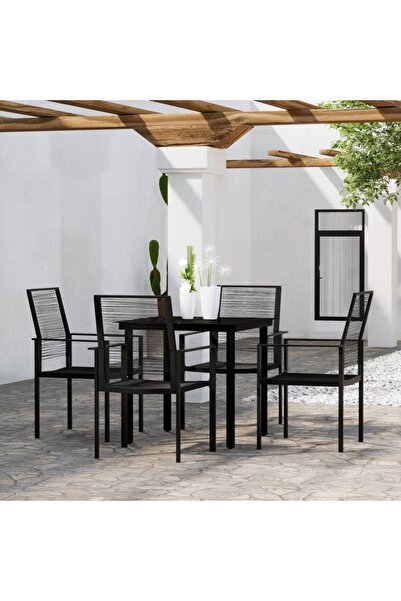 Concept Set de mobilier pentru grădină, 5 piese, negru