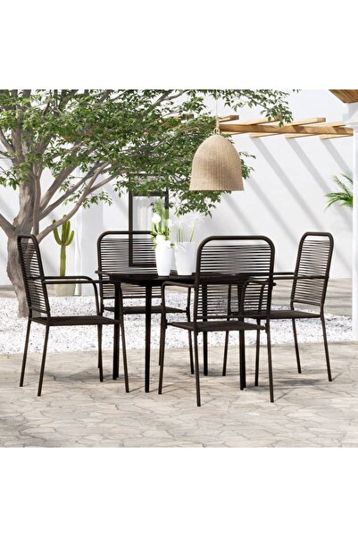 Concept Set de mobilier pentru grădină, 5 piese, negru