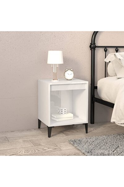 Concept Noptiere, alb extralucios, 40x35x50 cm