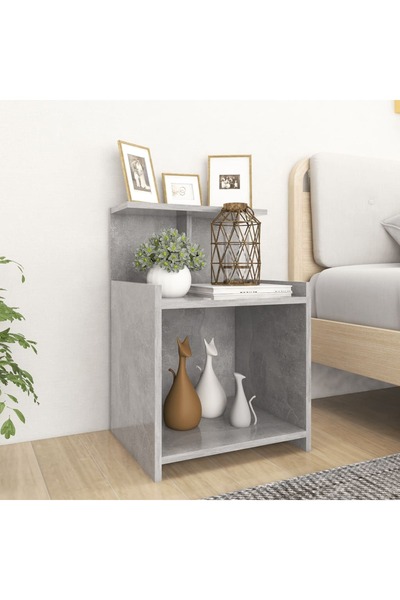 Concept Noptiere, 2 buc., gri beton, 40x35x60 cm, PAL