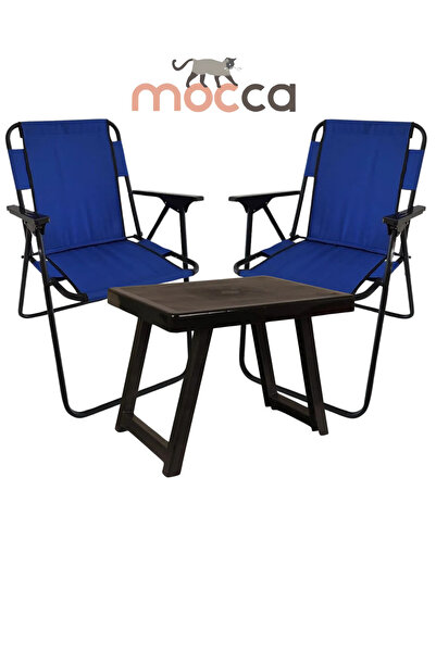 Bofigo 50x40 Plastik Atresit Katlanır Masa 2 Adet Katlanır Sandalye Kamp Seti...