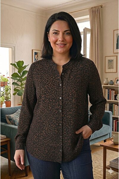 elma abone Plus Size Women's Viscose Buttoned Shirt