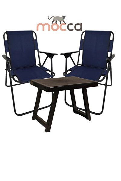 Bofigo 50x40 Plastik Atresit Katlanır Masa 2 Adet Katlanır Sandalye Kamp Seti...