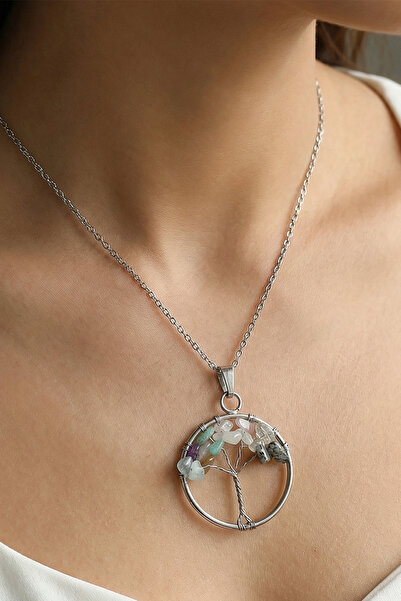 Taş Sandığı Aquarius Tree of Life Necklace - Stainless Steel