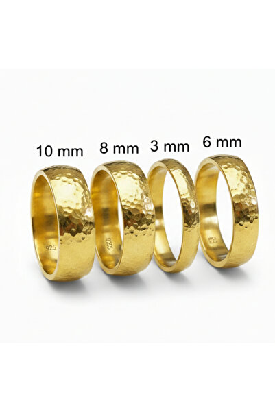 makeitbylove Sultan 6 mm Çekiç Dokulu Elişi Dövme Klasik Alyans 925 gümüş 24 ...