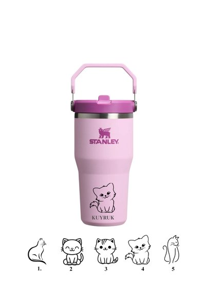 Stanley Kişiselleştirilebilir Iceflow™ Flip Straw Tumbler Pipetli Termos Cherry Blossom | 0.60 L Özel İsimli