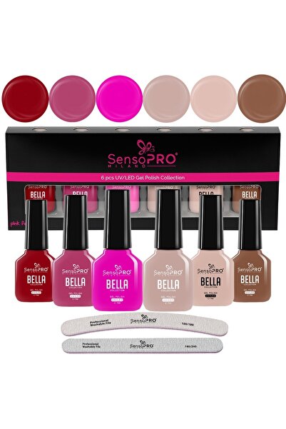 SensoPRO Milano Σετ 6 ημιμόνιμων βερνικιών νυχιών SensoPRO Milano, BELLA Radi...