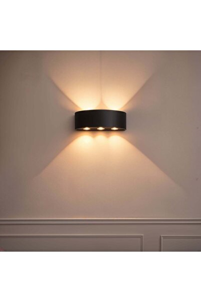 ALC-Shop Aplica LED Exterior Ellis, 6W, 6 Surse de lumina, Lumina Calda, Negru