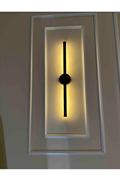 HF DESIGNER PİLLİ Siyah İnce Çizgi LED Duvar Apliği 50CM Modern Dekoratif Led (1 ADET) GÜNIŞIĞI LED