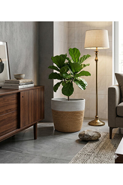 bayram taşcıoğlu home desing 25*20 Hasır Bambu Sepet Saksılık Düzenleyici Sepet
