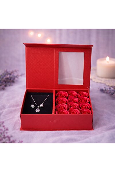 velve Set elegant cu cristale zirconiu, Snowflakes,cutie de bijuterii cu mesa...