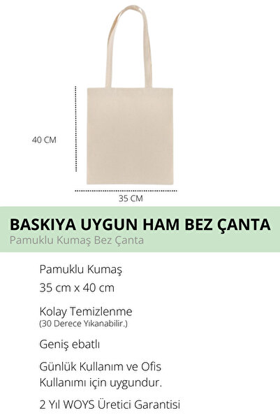 woys Έτοιμη για εκτύπωση ακατέργαστη υφασμάτινη τσάντα 3 ΤΕΜ. Μέγεθος: 35 εκ....