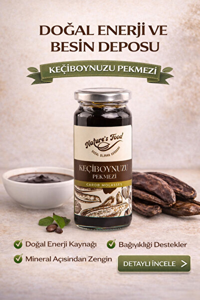 NATURES FOOD Keçiboynuzu Pekmezi 315g | Katkısız Doğal | Enerji ve Mineral Ka...