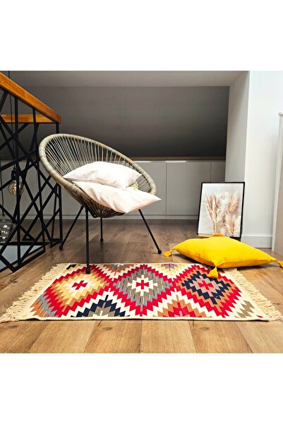 Kotonia Home Flat-woven rug with traditional decor - Double-sided Kilim, 120x...