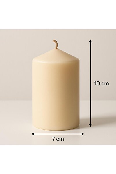 smyrna homes SİLİNDİR MUM 7X10 CM KREM