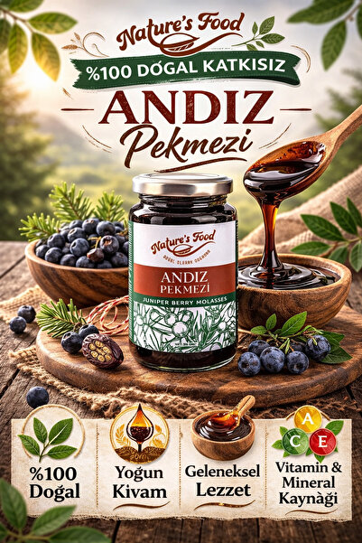 NATURES FOOD Andız Pekmezi Özü Net 315gr | %100 Doğal Katkısız | Yoğun Kıvam ...
