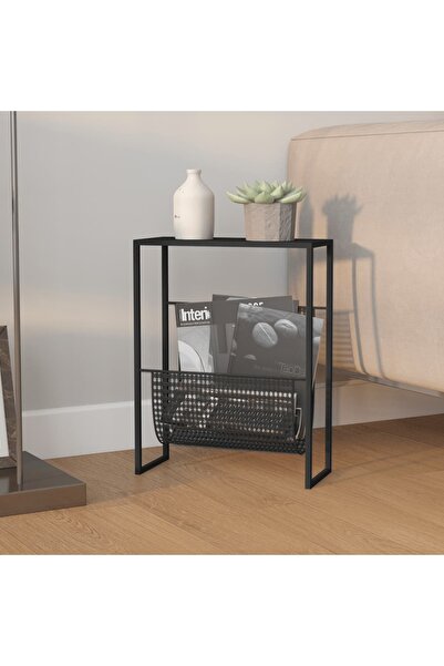 Concept Raft de reviste, negru, 35x15x45 cm, oțel