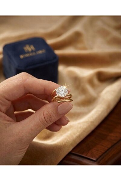 sheyajewellery Kadın Sarmal Tek Taş Serçe Parmak Yüzüğü