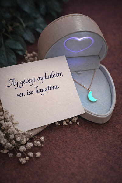 Soprano Silver Gece Parlayan Ay Kolye Gecenin Zerafeti Kolye