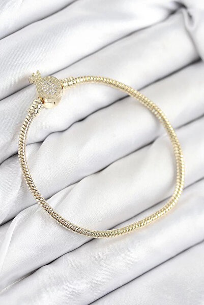 Skygo Brass Charm Zircon Stone Crown Model Gold Color Women's Bracelet - Tj-B...