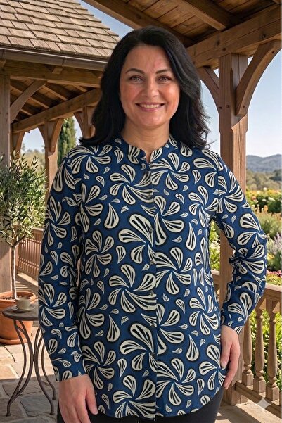 elma abone Plus Size Women's Viscose Buttoned Shirt