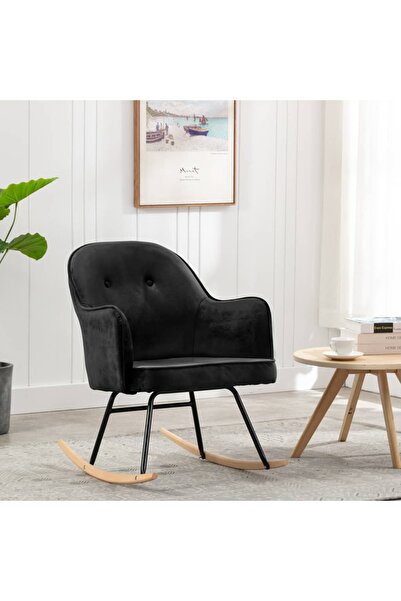 Concept Scaun balansoar, negru, catifea
