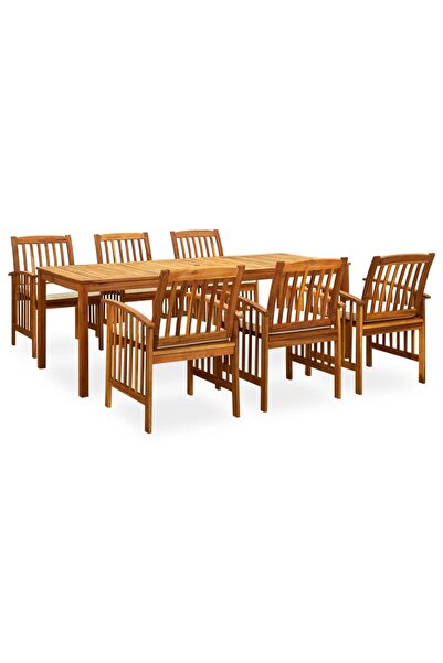 Concept Set mobilier de grădină cu perne, 7 piese, lemn masiv acacia