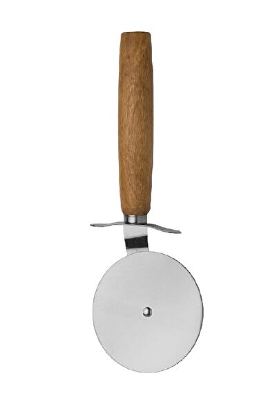 ZUZU MADE Bambu Saplı Paslanmaz Çelik Pizza Kesici Rulet Pizza Bıçağı Hamur Kesici Rulet 17 cm