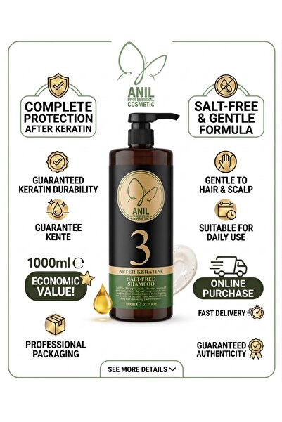 Anil Professional Cosmetics Brezilyan Keratin Sonrasi Tuzsuz Şampuan 1000’ml ...