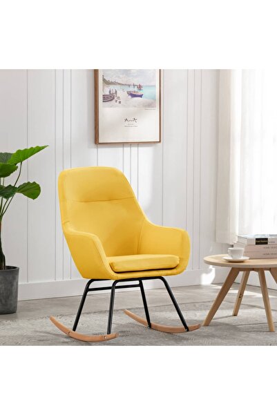 Concept Scaun balansoar, galben muștar, material textil
