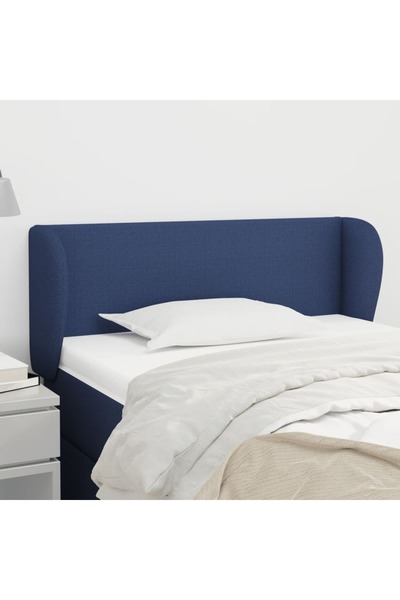 Concept Tăblie de pat cu aripioare albastru 93x23x78/88 cm textil