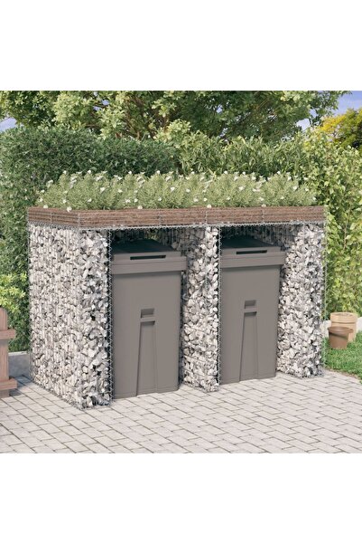 Concept Perete gabion pentru pubela gunoi 192x91x120 cm fier galvanizat