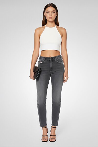 Diesel Women 2004 Slim Fit Dark Wash Stretchable Denim, Grey