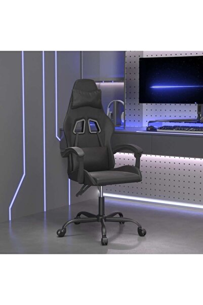 Concept Scaun de gaming pivotant, negru, piele ecologică