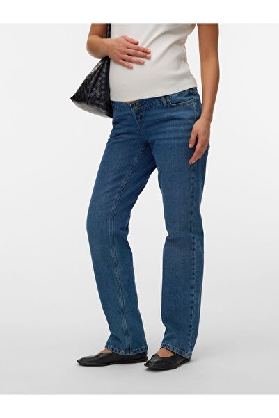Mama Licious Umstandsjeans mit Straight Fit Normal geschnitten Niedrige Taill...