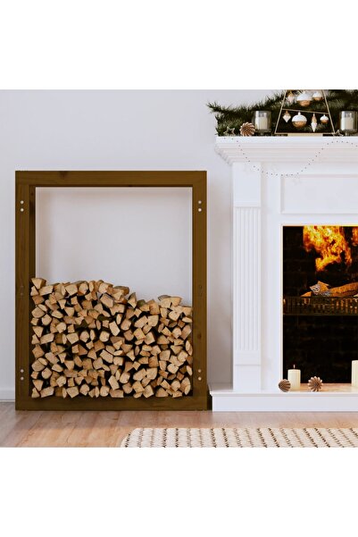 Concept Rastel lemne de foc, maro miere, 80x25x100 cm, lemn masiv pin