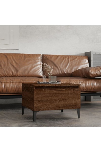 Concept Masă laterală, stejar maro, 50x46x35 cm, lemn compozit